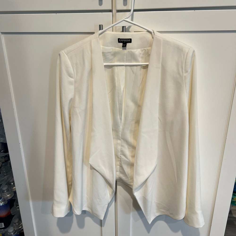 Express Cream Off White Blazer Elegant Structured Design